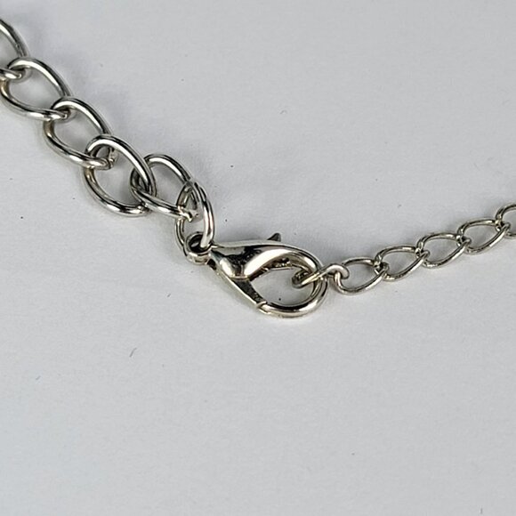 Silver-Tone Clear Crystal Statement Bib Necklace 20.5 in Lobster Clasp - Picture 9 of 11
